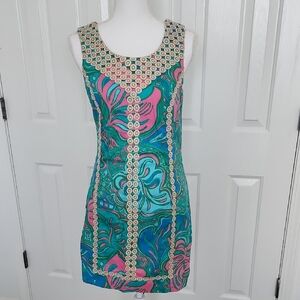 Lilly Pulitzer Macfarlene Monstera Shift Dress 100% Cotton 6